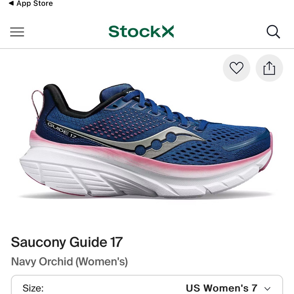Saucony Guide 17 Women's Running Shoes - Navy and Pink sz 7